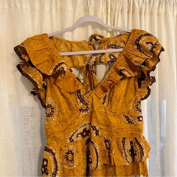 NWT Love the Label Anthropologie Adrienne Ruffled Boho Maxi Dress size large - Picture 7 of 16